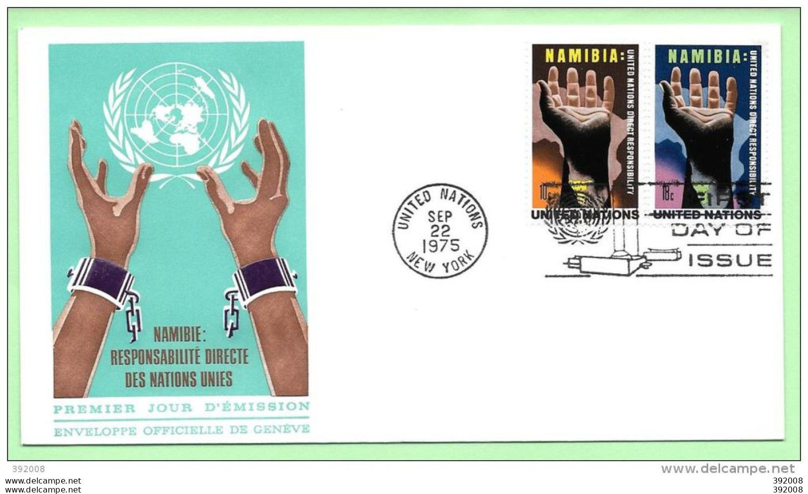 1975 - 255 / 256 - Namibie - 15 - FDC