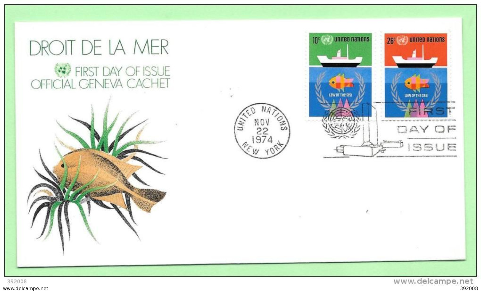 1974 - 247 / 248 - Conférence Sur Le Droit De La Mer - 11 - FDC