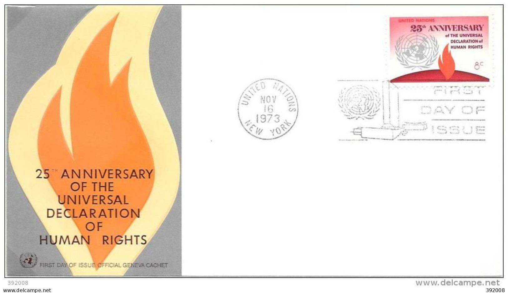 1973 - 235 - 25 Ans De La Déclaration Universelle Des Droits De L'homme - 9 - FDC