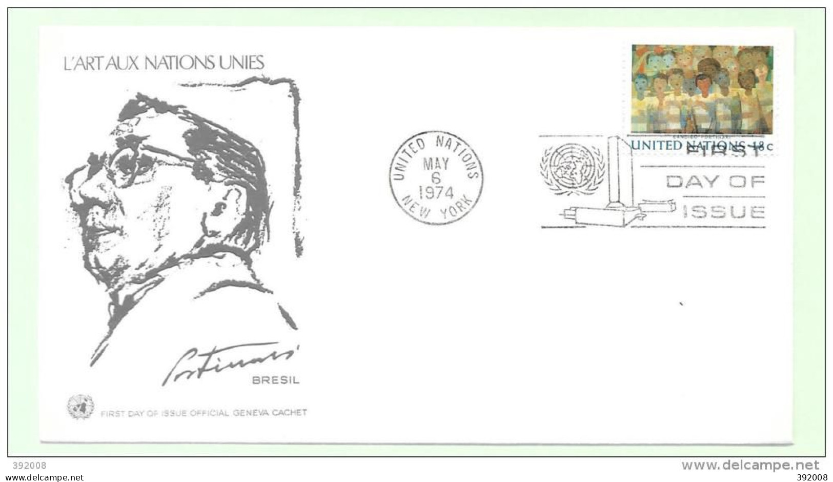 1974 - 240 - L'art Aux Nations-Unis - 9 - FDC