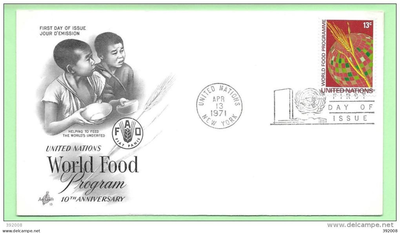 1971 - 211- Programme Alimentaire Mondial - 7 - 2 - FDC