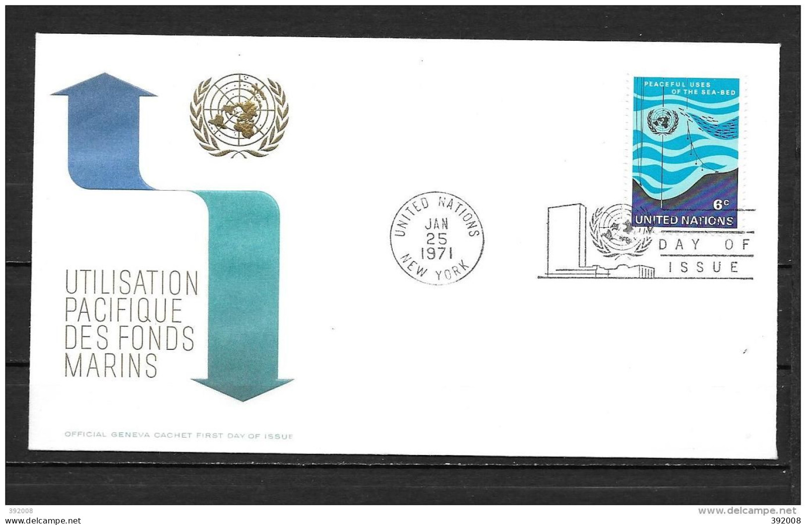 1971 - 208 - Utilisation Pacifique Des Fonds Marins - 6 - FDC