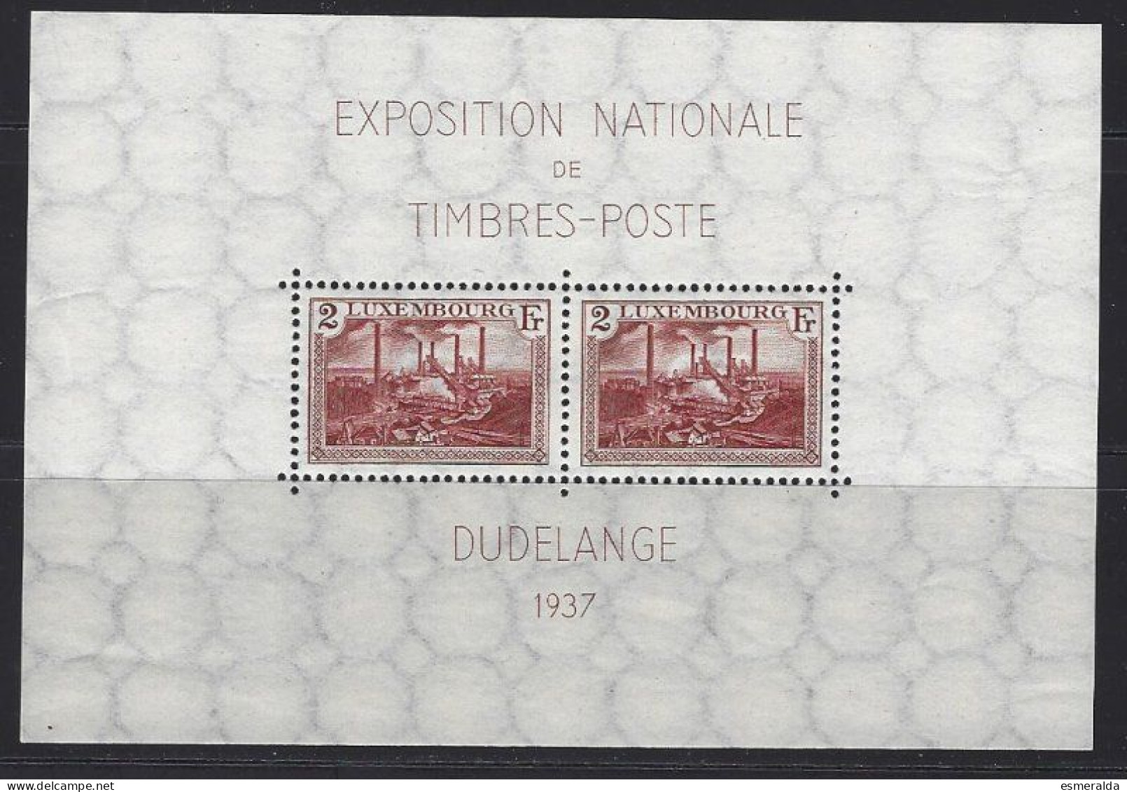 Luxembourg Yv BF 2 Exposition Nationale De Timbre Poste Dudelange 1937 **/mnh - Blocs & Feuillets