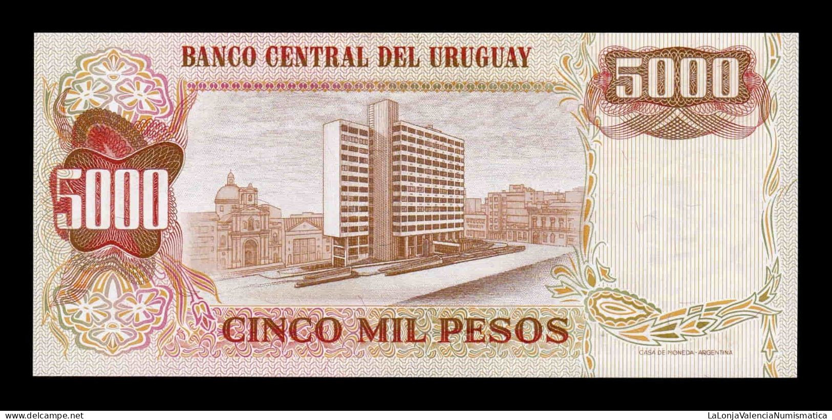 Uruguay 5 Nuevos Pesos On 5000 1975 Pick 57 Sc Unc - Uruguay