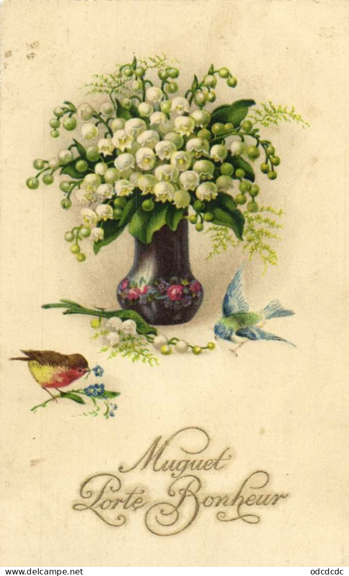 Illustrateur Vase De Muguet Porte Bonheur Et Oiseaux RV - Blumen