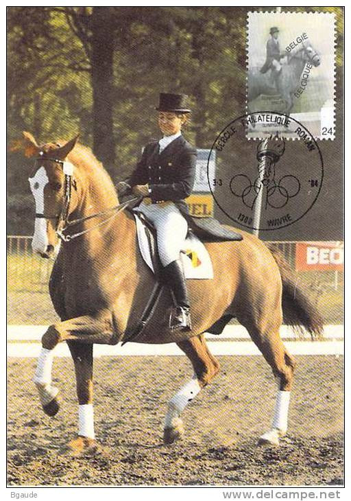 BELGIQUE CARTE MAXIMUM NUM.YVERT  2121 SPORT  EQUITATION - 1981-1990