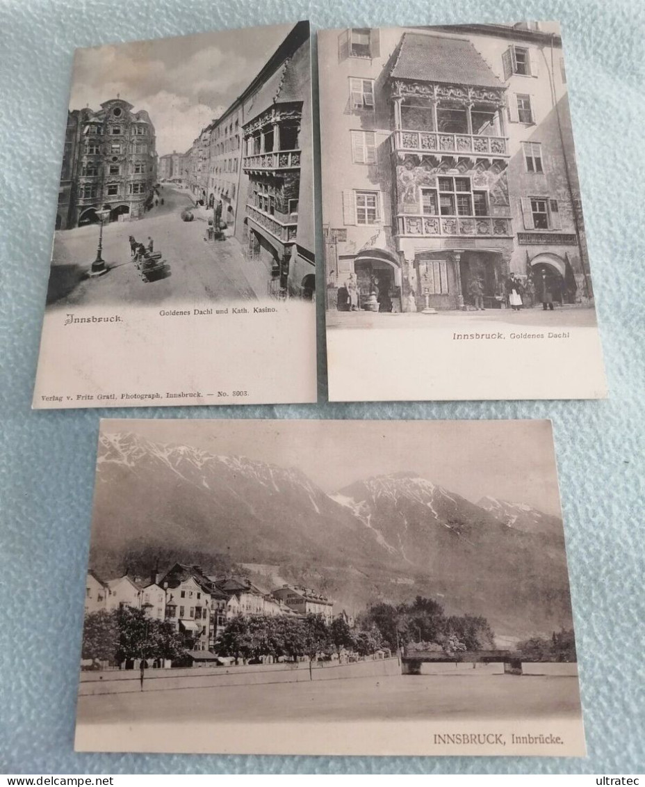 3x AK "INNSBRUCK TIROL" SCHÖNE ANTIKE POSTKARTEN CA. 1910 VINTAGE HEIMAT ANSICHTSKARTEN HISTORISCH  HEIMAT SAMMLER - Innsbruck