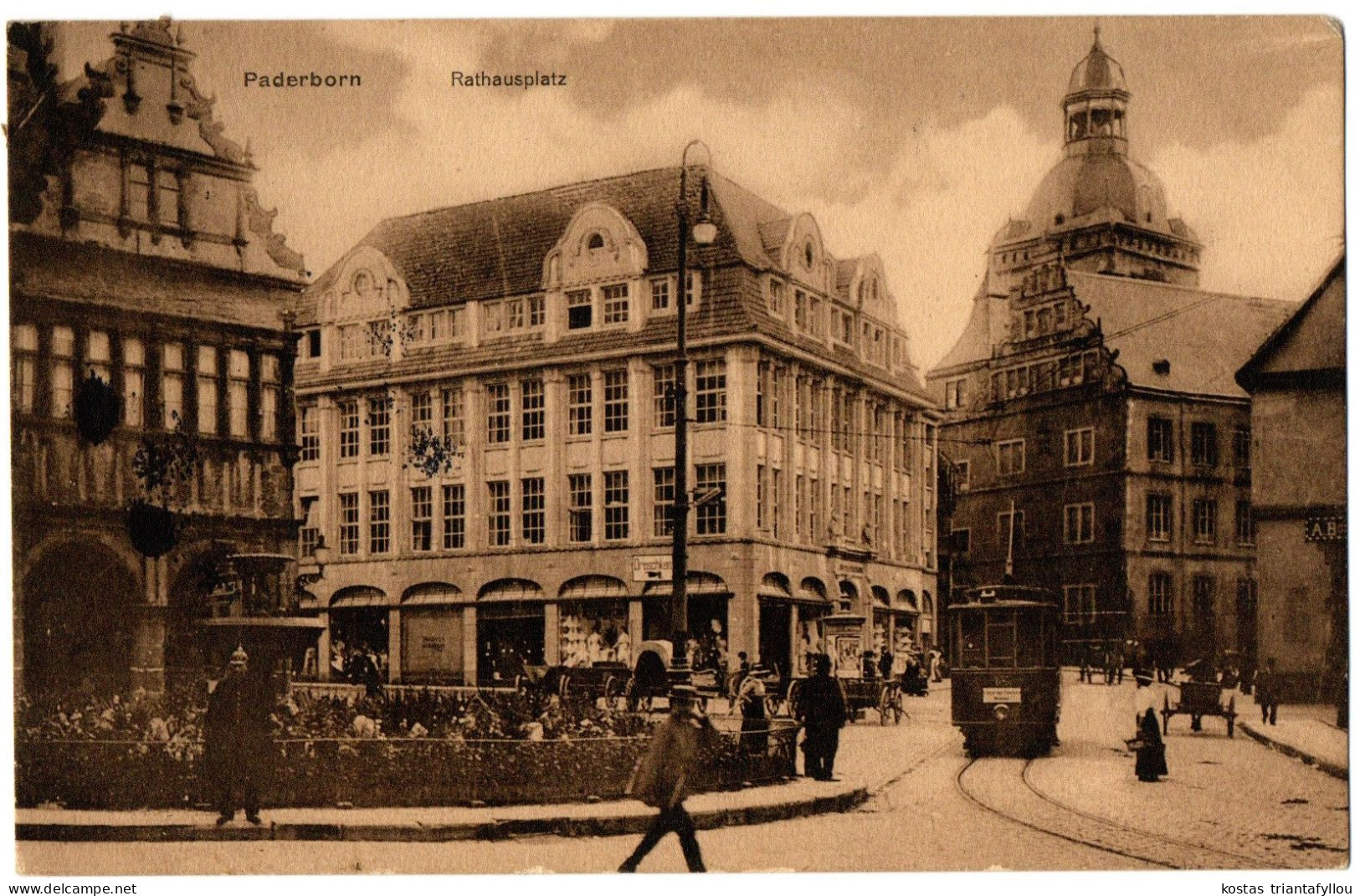1.12.18, PADERBORN, RATHAUSPLATZ, 1913,  POSTCARD - Paderborn