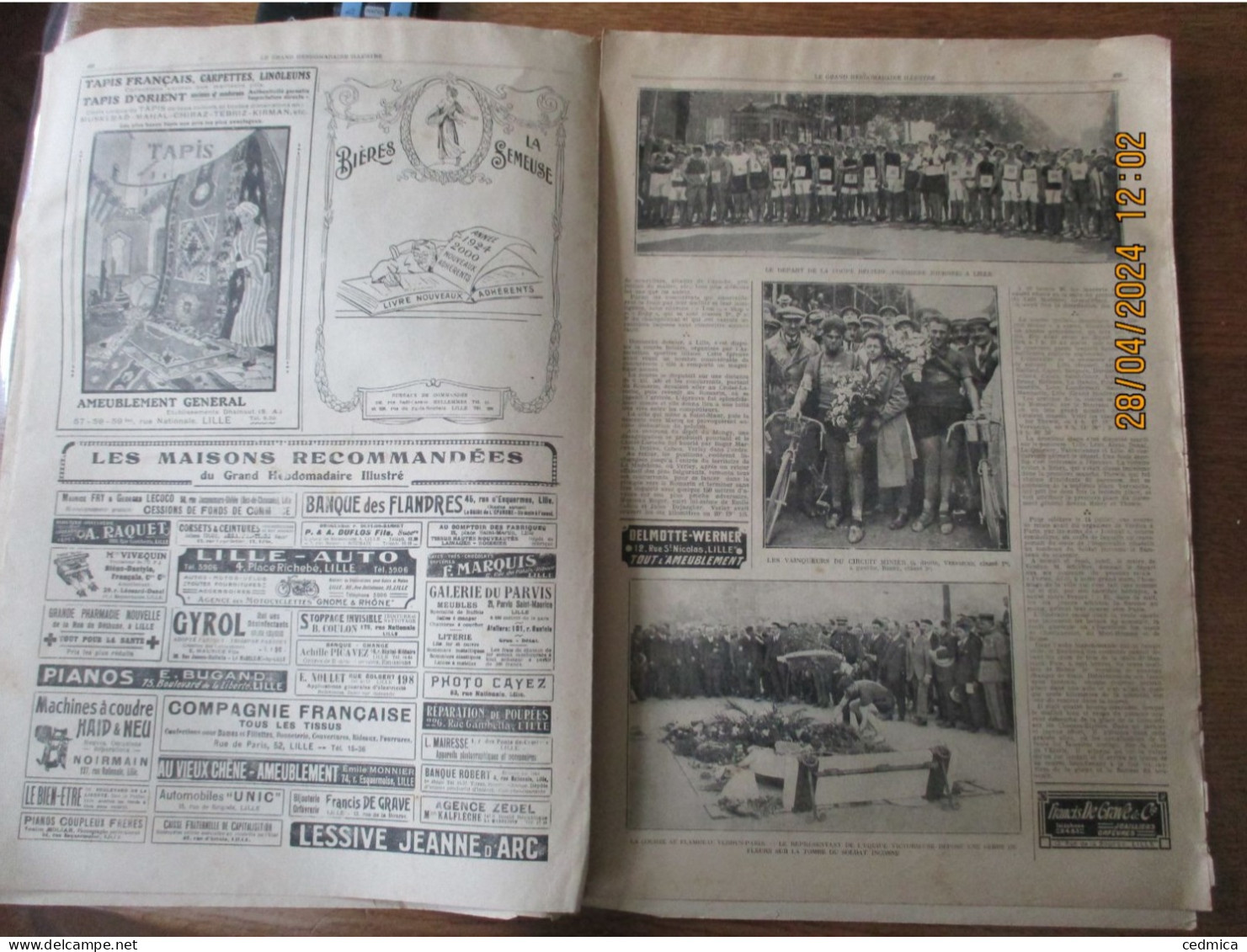 LE GRAND HEBDOMADAIRE ILLUSTRE DU NORD 19 JUILLET 1925 LA FÊTE NATIONALE DU 14 JUILLET,PLANTATION D'UN CALVAIRE A SEQUED - Picardie - Nord-Pas-de-Calais