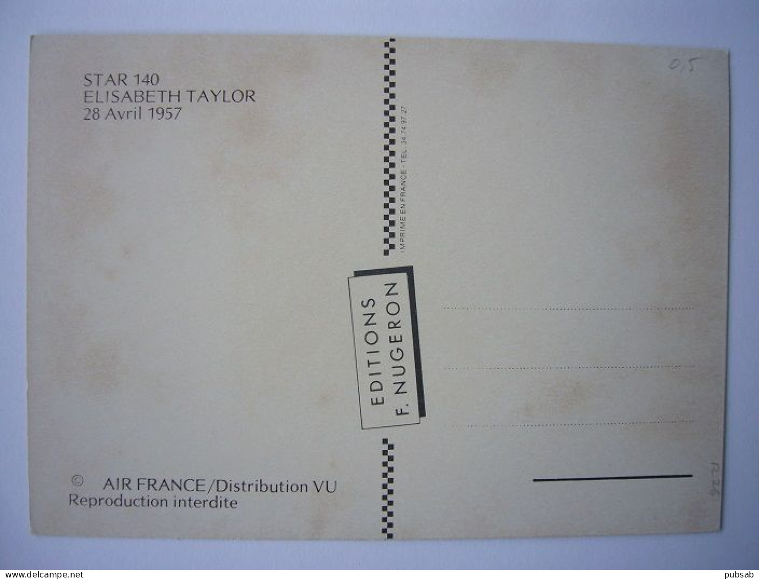 Avion / Airplane / AIR FRANCE / Super Constellation / Elisabeth Taylor / April 28,1957 - 1946-....: Modern Era