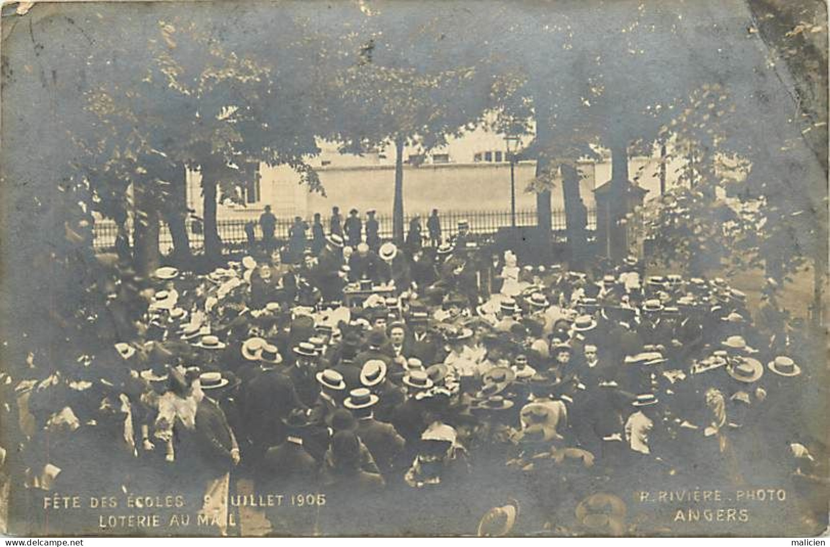 - Maine Et Loire -ref-B60- Angers - Carte Photo R. Rivière - Fête Des Ecoles 9 Juillet 1905 - Loterie Au Mail - - Angers