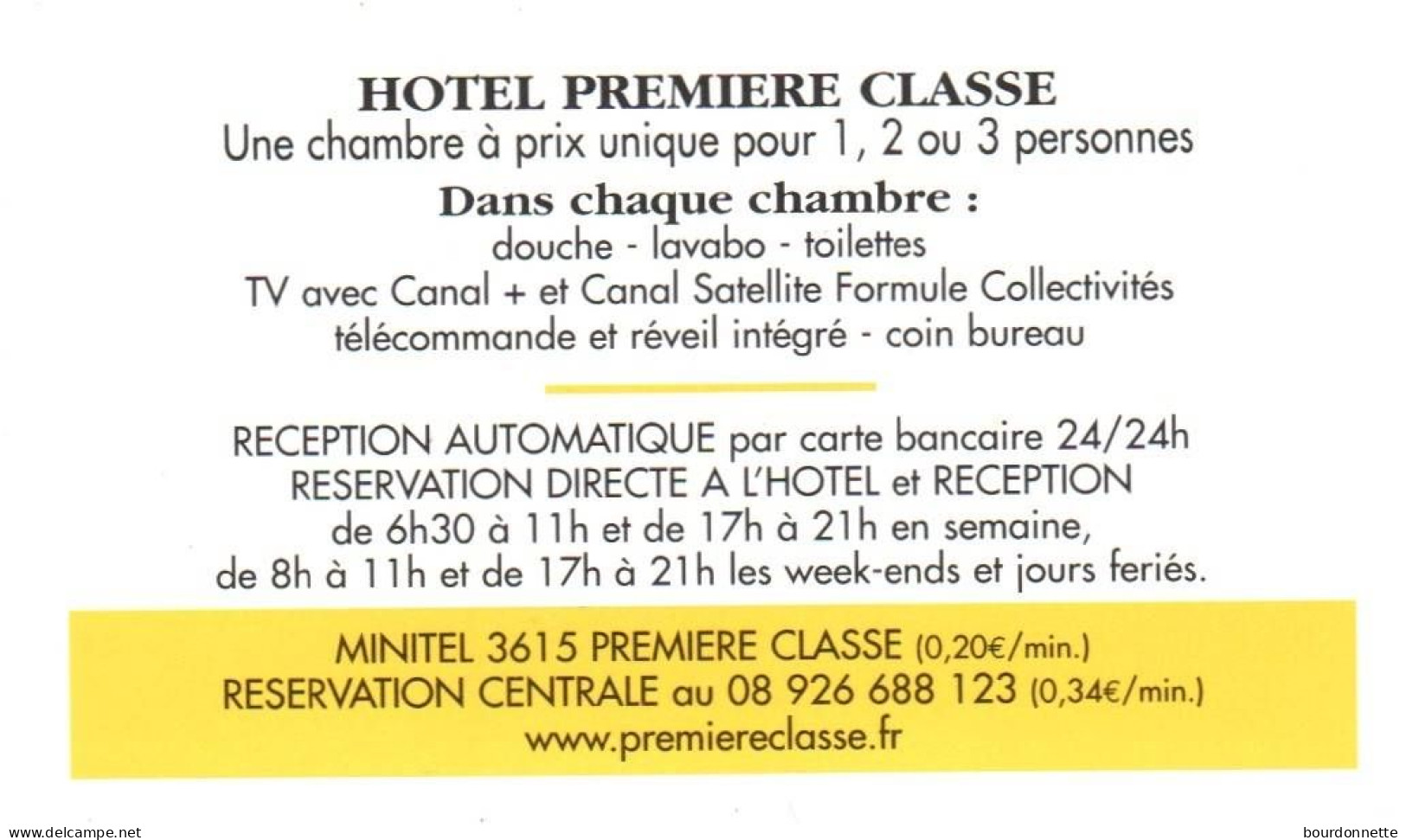 25- SOCHAUX   -PUB - CARTE VISITE -HOTEL 1ERE CLASSE - Sochaux