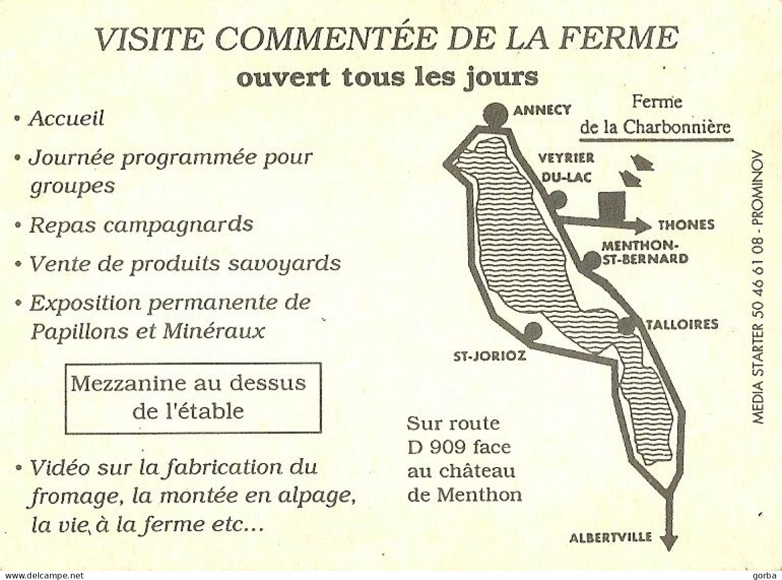 *Carte Visite Restaurant - La Charbonnière à Menthon Saint Bernard (74) - Cartes De Visite