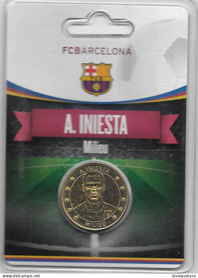 Médaille Touristique Arthus Bertrand AB Sous Encart Football Barcelone Saison 2011 2012 Iniesta - Undated