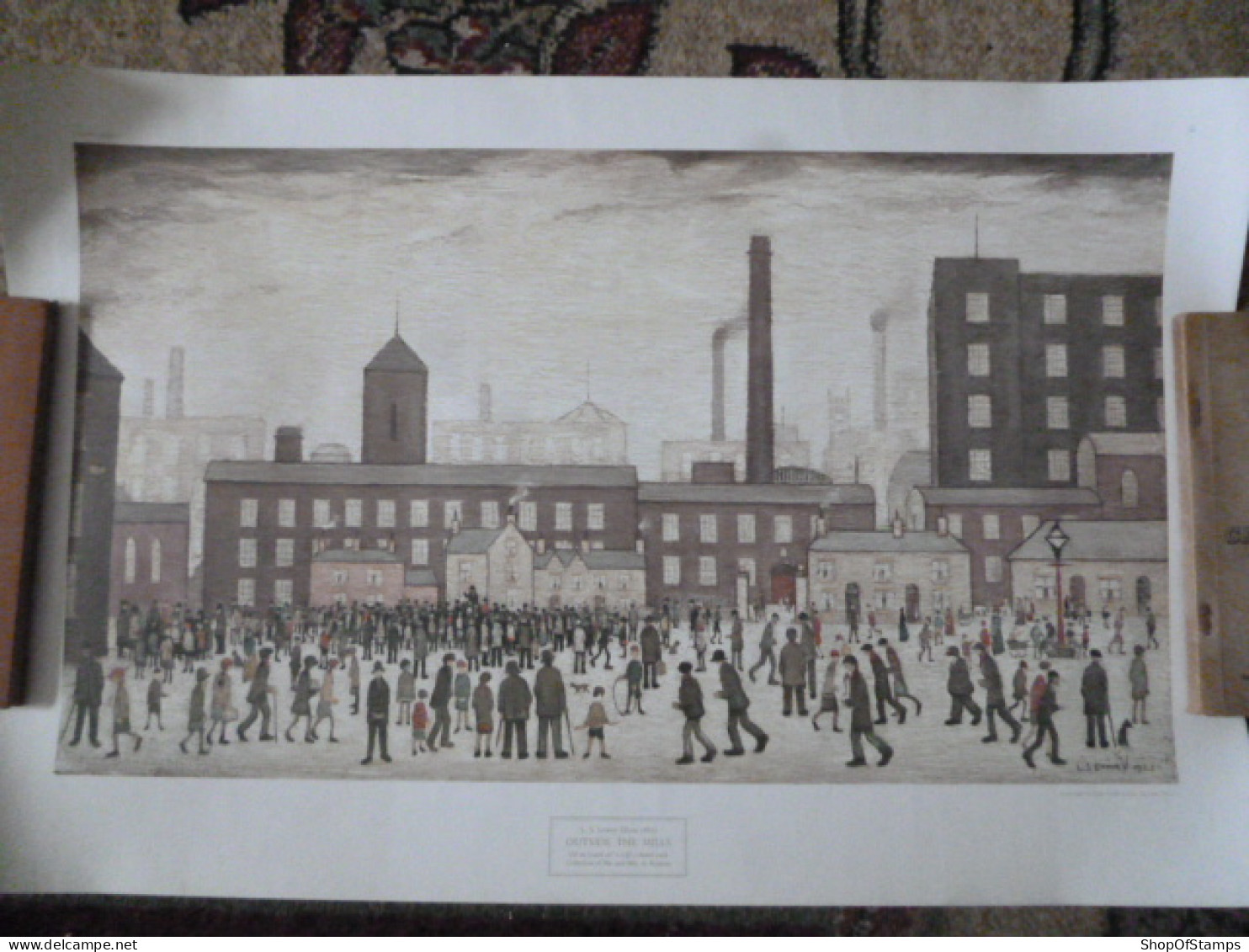 PAINTING PRINT; OUTSIDE THE MILLS BY L.S.LOWRY - Altri & Non Classificati