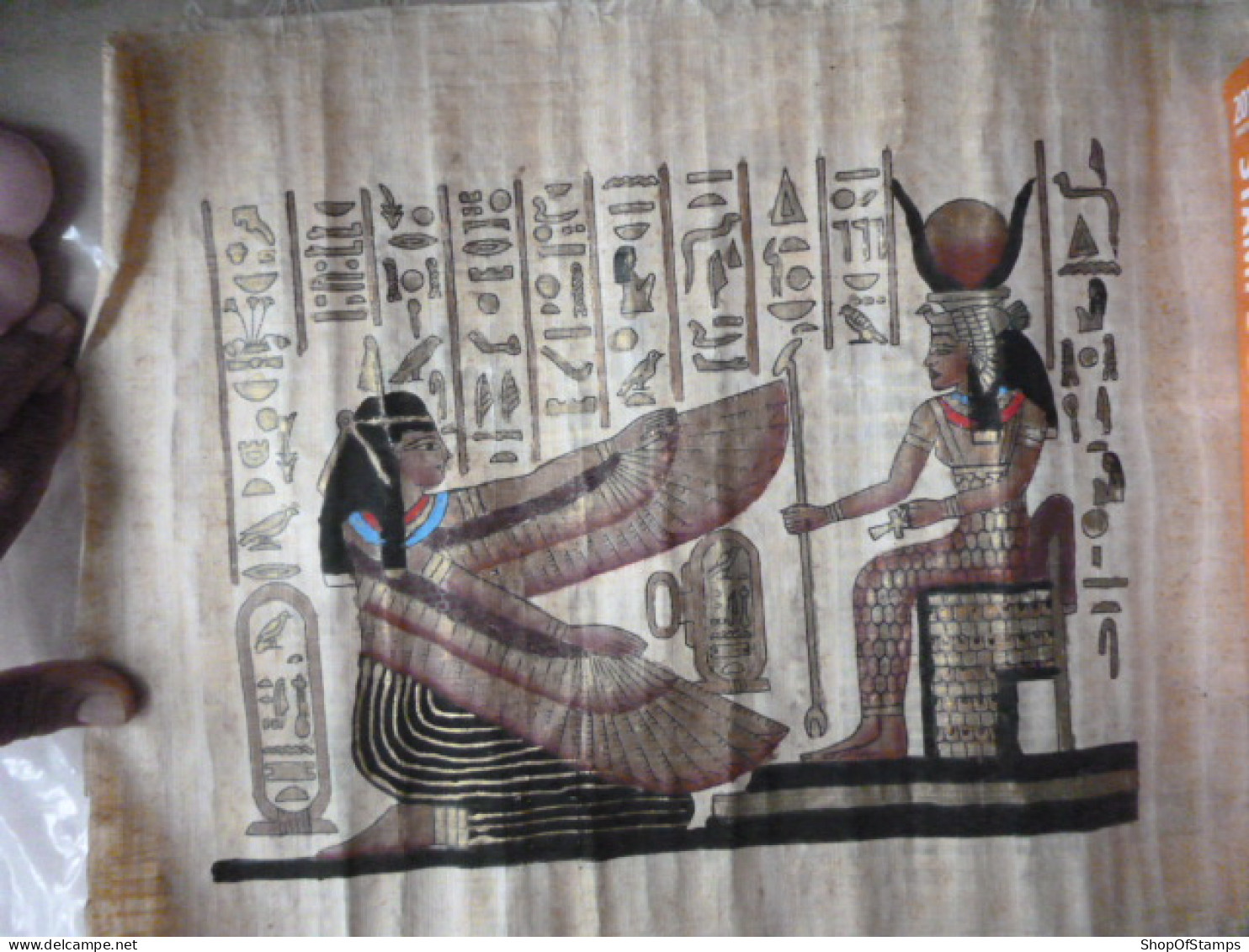 EGYPTIAN PRINT ON PAPA PAPER SIGNED - Otros & Sin Clasificación