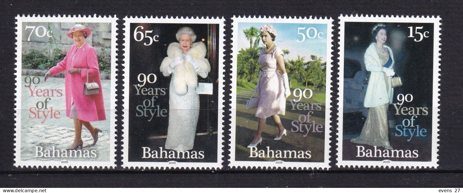 BAHAMAS-2016-QE11 90 YEARS OF FASHION-MNH. - Royalties, Royals