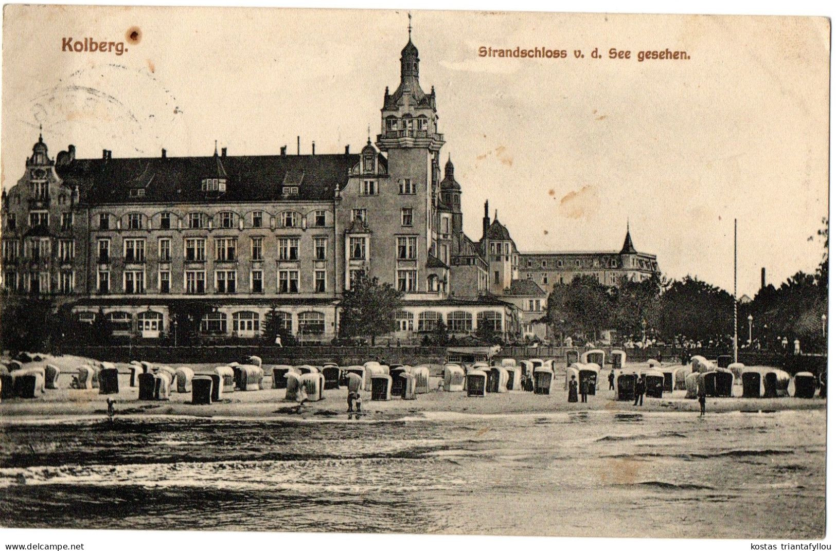 1.12.19, KOLBERG, STRANDSCHLOSS, 1912,  POSTCARD - Pommern