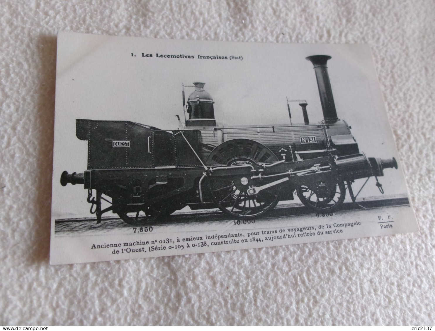 LES LOCOMOTIVES FRANCAISES .....ANCIENNE MACHINE N°0131 - Materiale