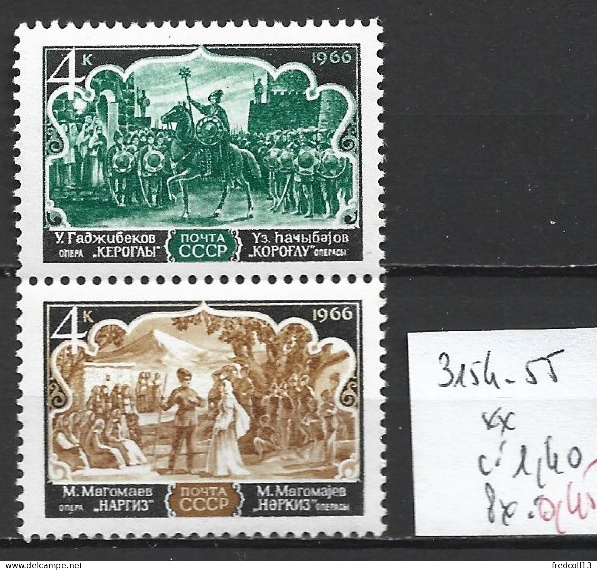 RUSSIE 3154-55 ** Côte 1.40 € - Nuevos