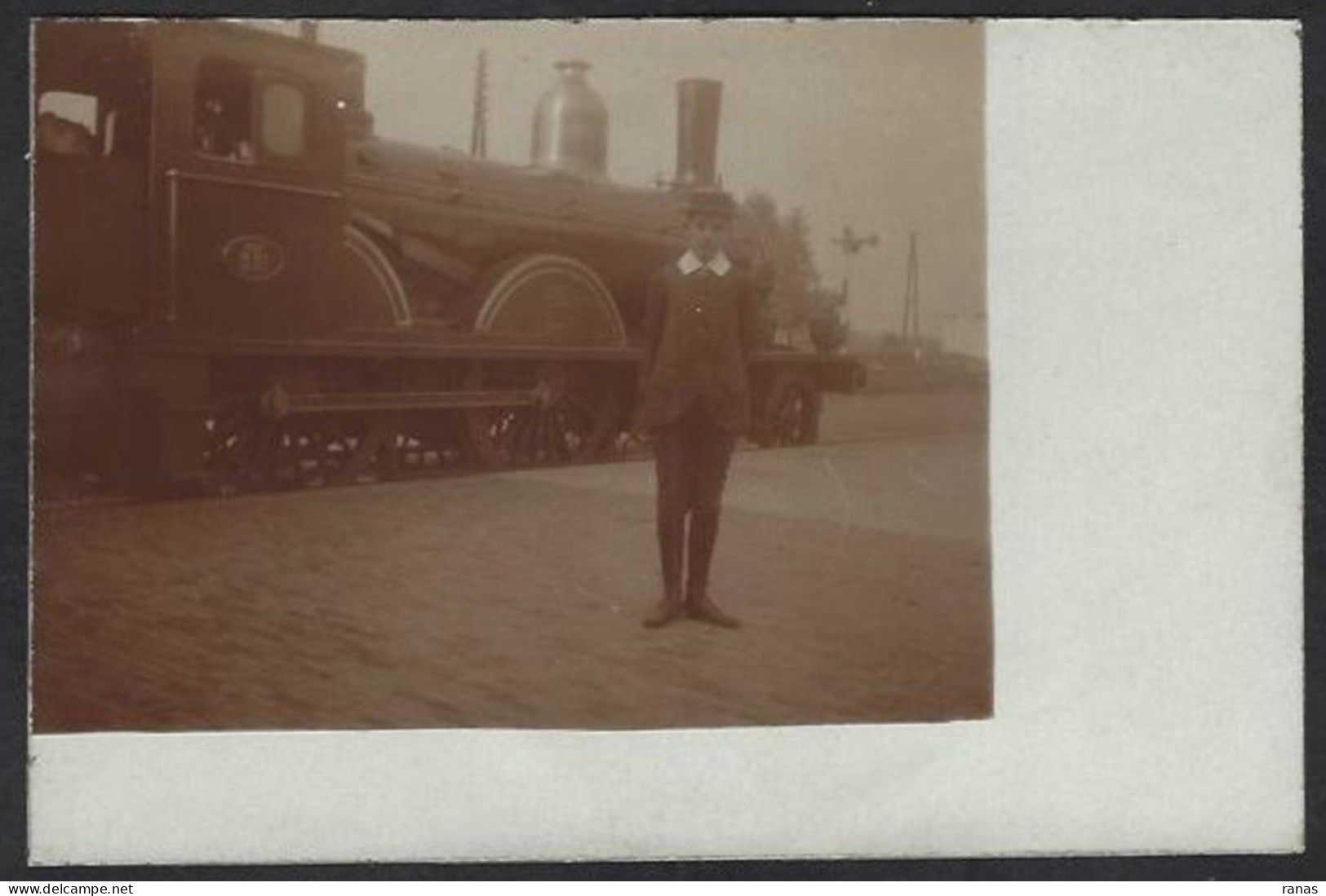 CPA Hollande Pays Bas Gare Station Locomotive Chemin De Fer Non Circulé Carte Photo RPPC - Altri & Non Classificati