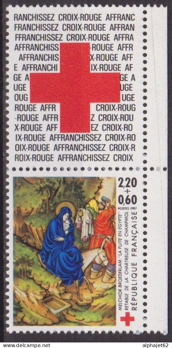 Croix Rouge, La Fuite En Egypte, Tableau De Melchior Broderlam - FRANCE - De Carnet - N° 2498 A ** - 1987 - Ongebruikt