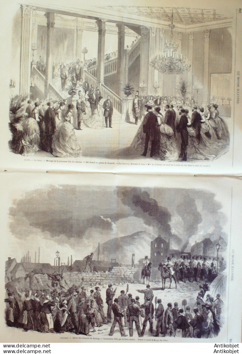 Le Monde Illustré 1869 N°628 Egypte Kars-El-Aaali Caire Belgique Seraing Turquie Constantinople Bosphore Sigmaringen - 1850 - 1899