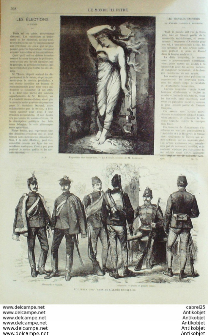 Le Monde Illustré 1869 N°631 Hongrie Uniformes Meudon (92) Chatenay (01) Orleans (45) Le Mans (72) - 1850 - 1899