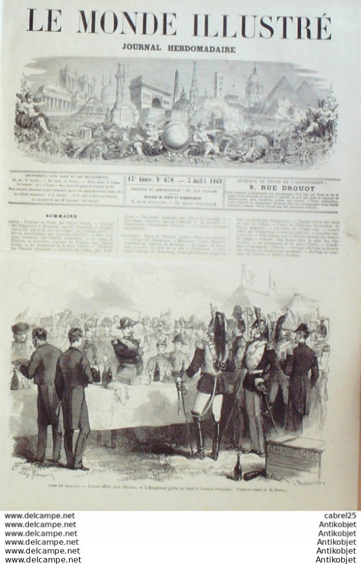 Le Monde Illustré 1869 N°638 Beauvais (60) Chalons (51) Calais (62) Belgique Gand Poitiers (86) Venise Candélabre - 1850 - 1899