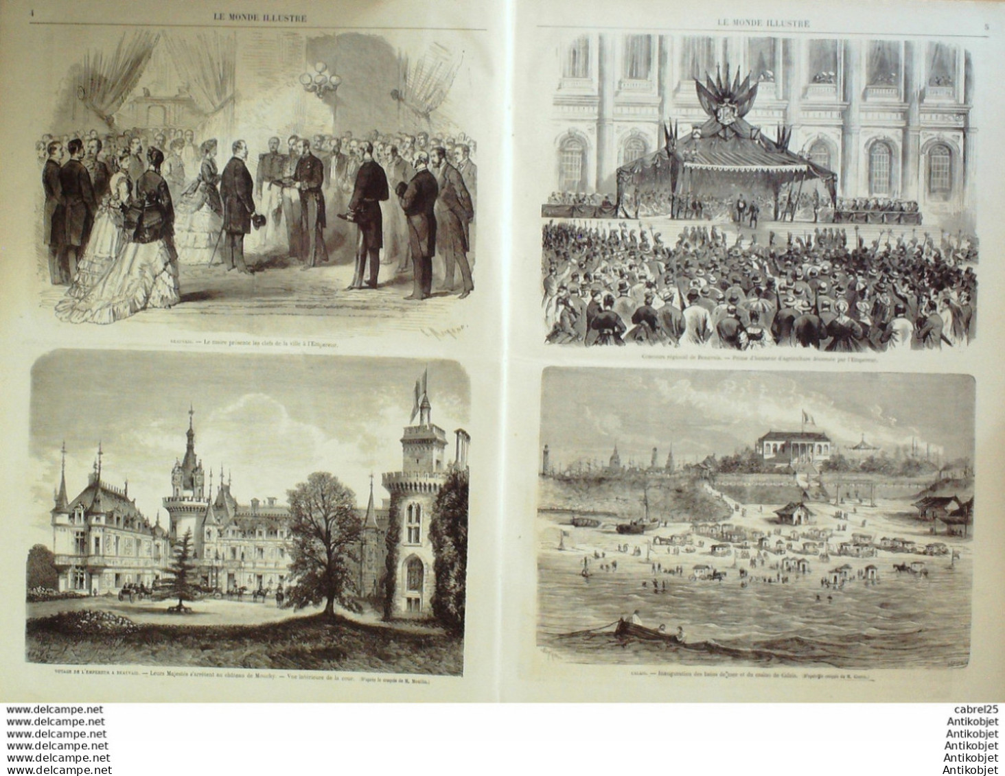 Le Monde Illustré 1869 N°638 Beauvais (60) Chalons (51) Calais (62) Belgique Gand Poitiers (86) Venise Candélabre - 1850 - 1899