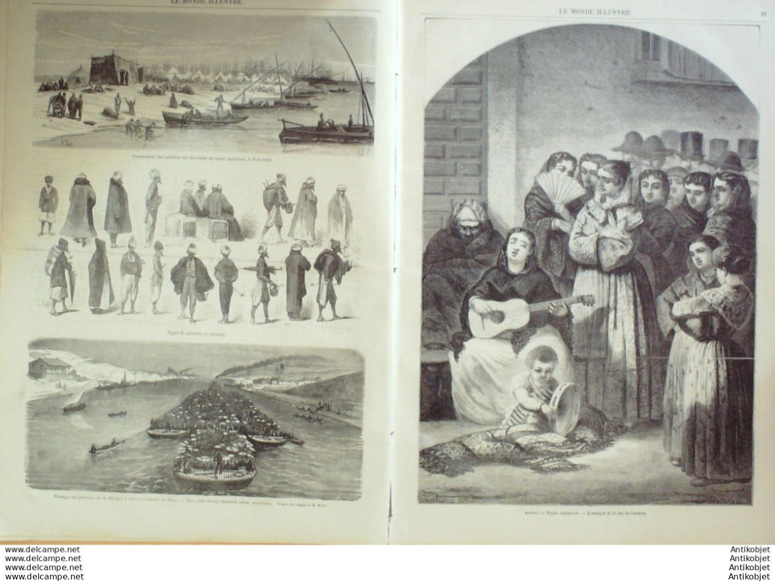 Le Monde Illustré 1869 N°639 Egypte Kantara Isthme De Suez Chalons (51) Ville D'Avray (92) - 1850 - 1899