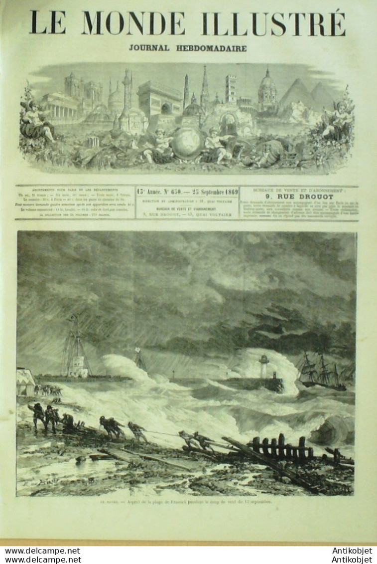 Le Monde Illustré 1869 N°650 Le Havre (76) Inde Serringham Algérie Oran Vimoutiers (61) Allemagne Bernurg - 1850 - 1899