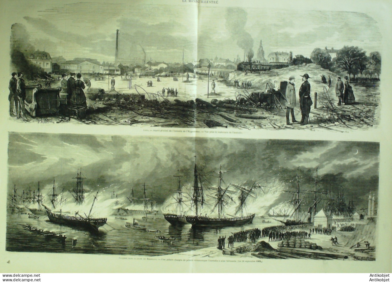 Le Monde Illustré 1869 N°652 Bordeaux (33) Tourcoing (59) Aubervilliers (93) Madagascar  - 1850 - 1899