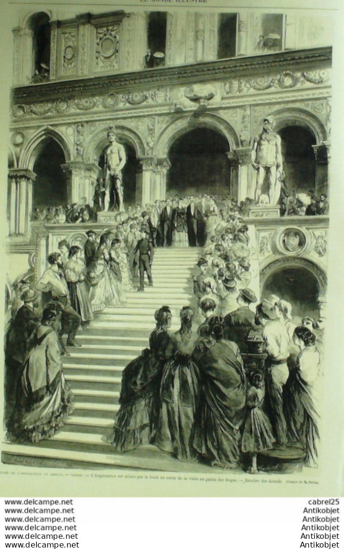 Le Monde Illustré 1869 N°653 Pontoise (60) Italie Venise Piazetta, Tribune Des Doges Espagne Barcelone - 1850 - 1899