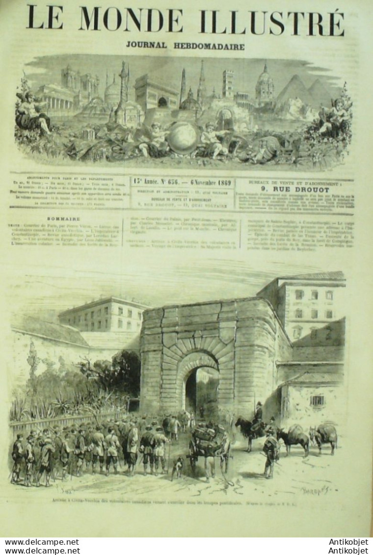 Le Monde Illustré 1869 N°656 La Réunion Mafat De St-PaulTurquie Constantinople Pera Unkiad Skelassi Compiègne (60) - 1850 - 1899