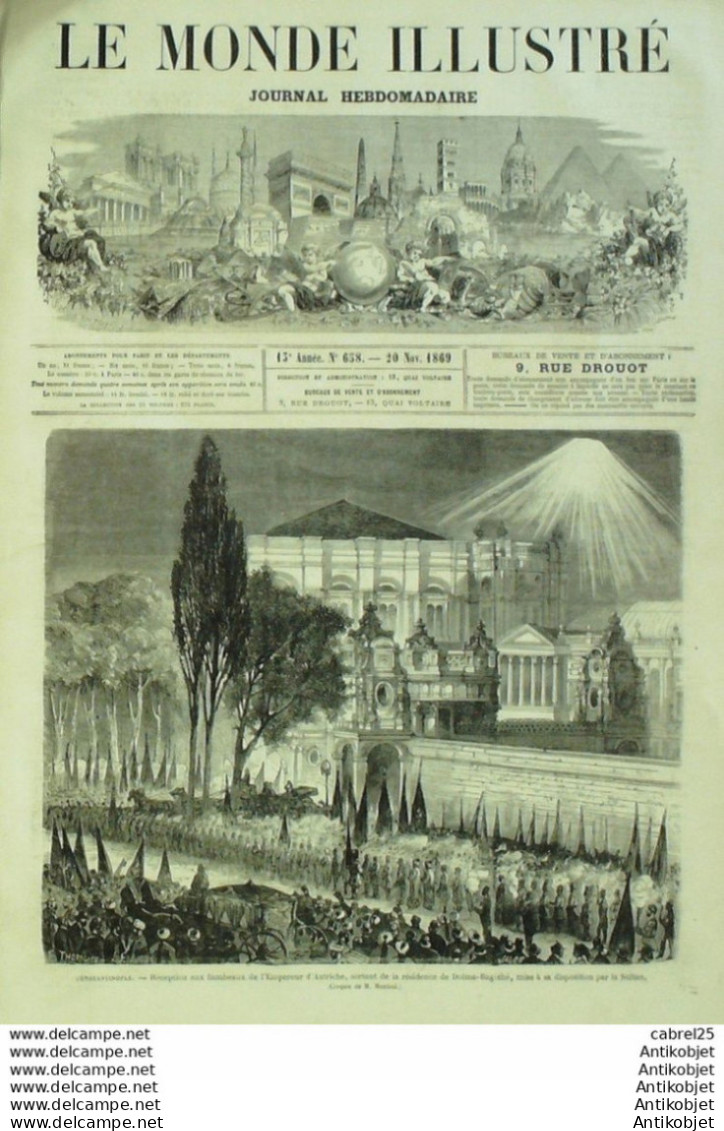 Le Monde Illustré 1869 N°658 Turquie Constantinople Algérie Oran Angleterre Londres Blackfriars Aubervilliers (93) - 1850 - 1899
