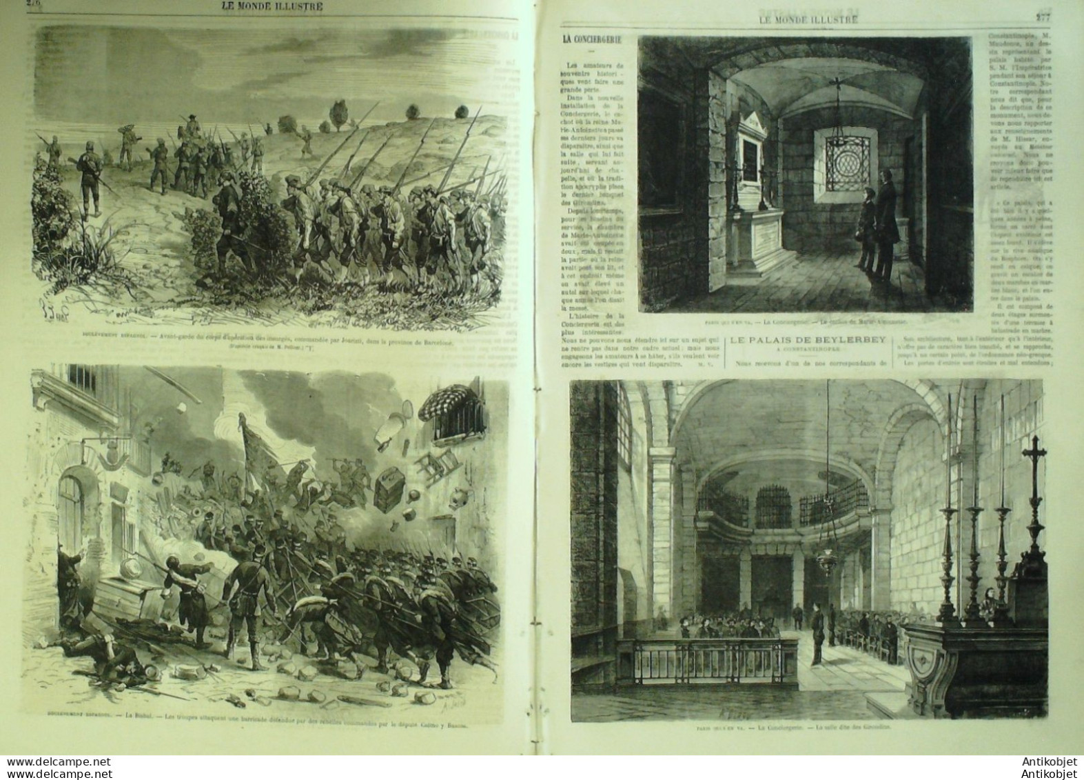 Le Monde Illustré 1869 N°655 Turquie Constantinople Beylerbey Bisbal Espagne BARCELONE Egypte Alexandrie - 1850 - 1899