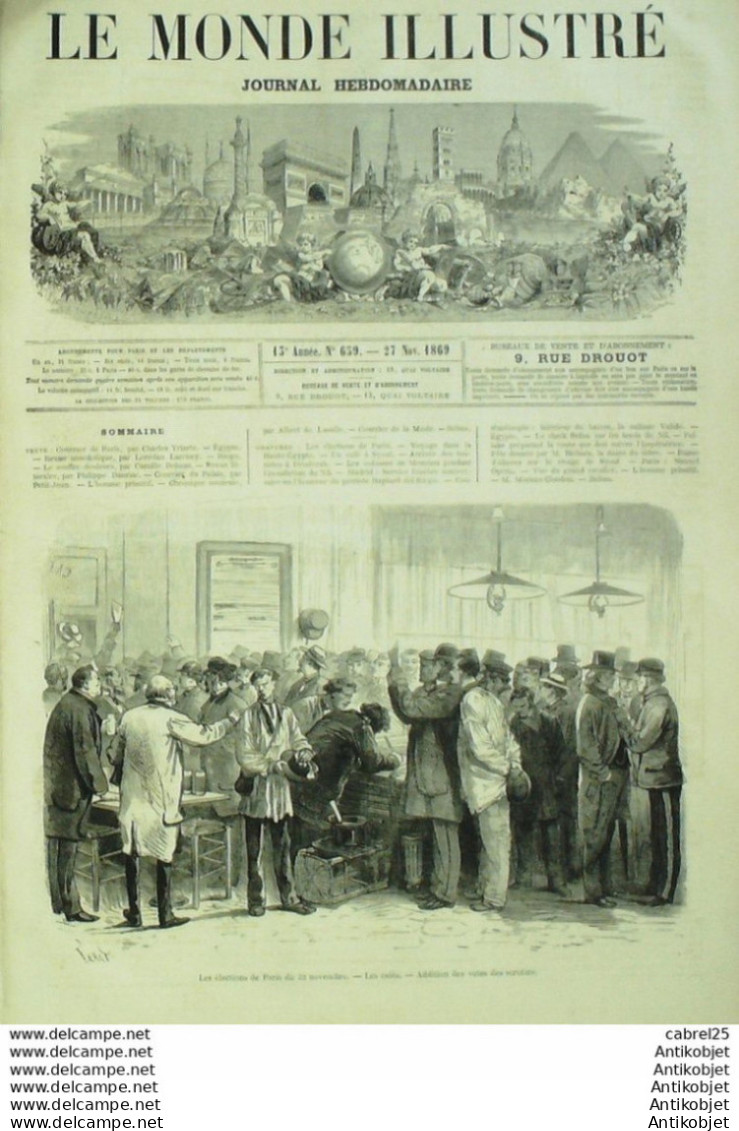 Le Monde Illustré 1869 N°659 Egypte Syout Denderah Haon Cheik Selim Espagne Madrid Turquie Constantinople - 1850 - 1899
