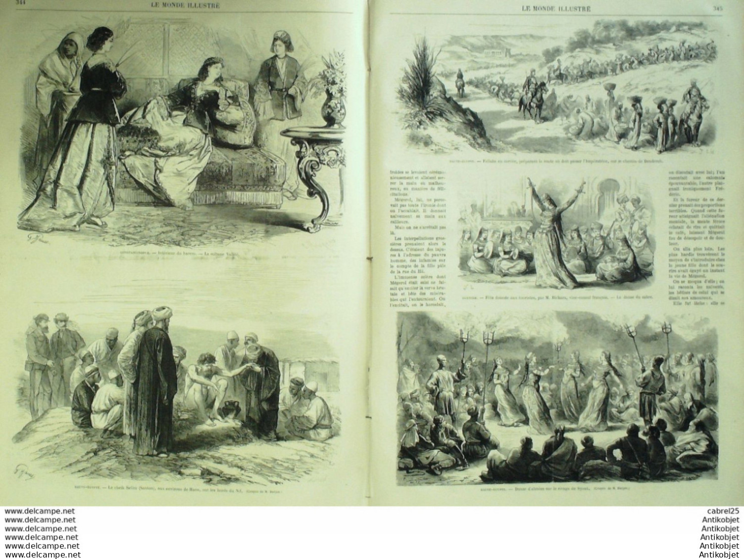 Le Monde Illustré 1869 N°659 Egypte Syout Denderah Haon Cheik Selim Espagne Madrid Turquie Constantinople - 1850 - 1899