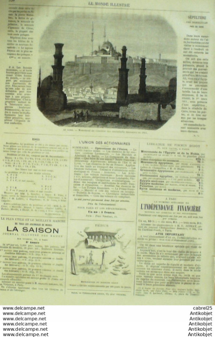 Le Monde Illustré 1869 N°657 Egypte Salam-Alech Orélans (45) Poissy (78) Sénégal Cayor N'Diagne  - 1850 - 1899