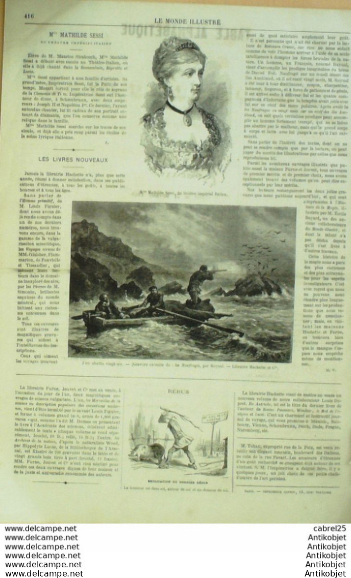 Le Monde Illustré 1869 N°663 Italie Rome Sedia Gestatoria Usa Colorado Grèce Apollonius à Corinthe - 1850 - 1899
