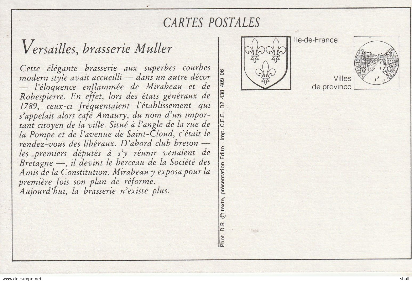 COPIE DE CARTE POSTALE ANCIENNE VERSAILLES INTERIEUR DE LA BRASSERIE MULLER - Andere & Zonder Classificatie