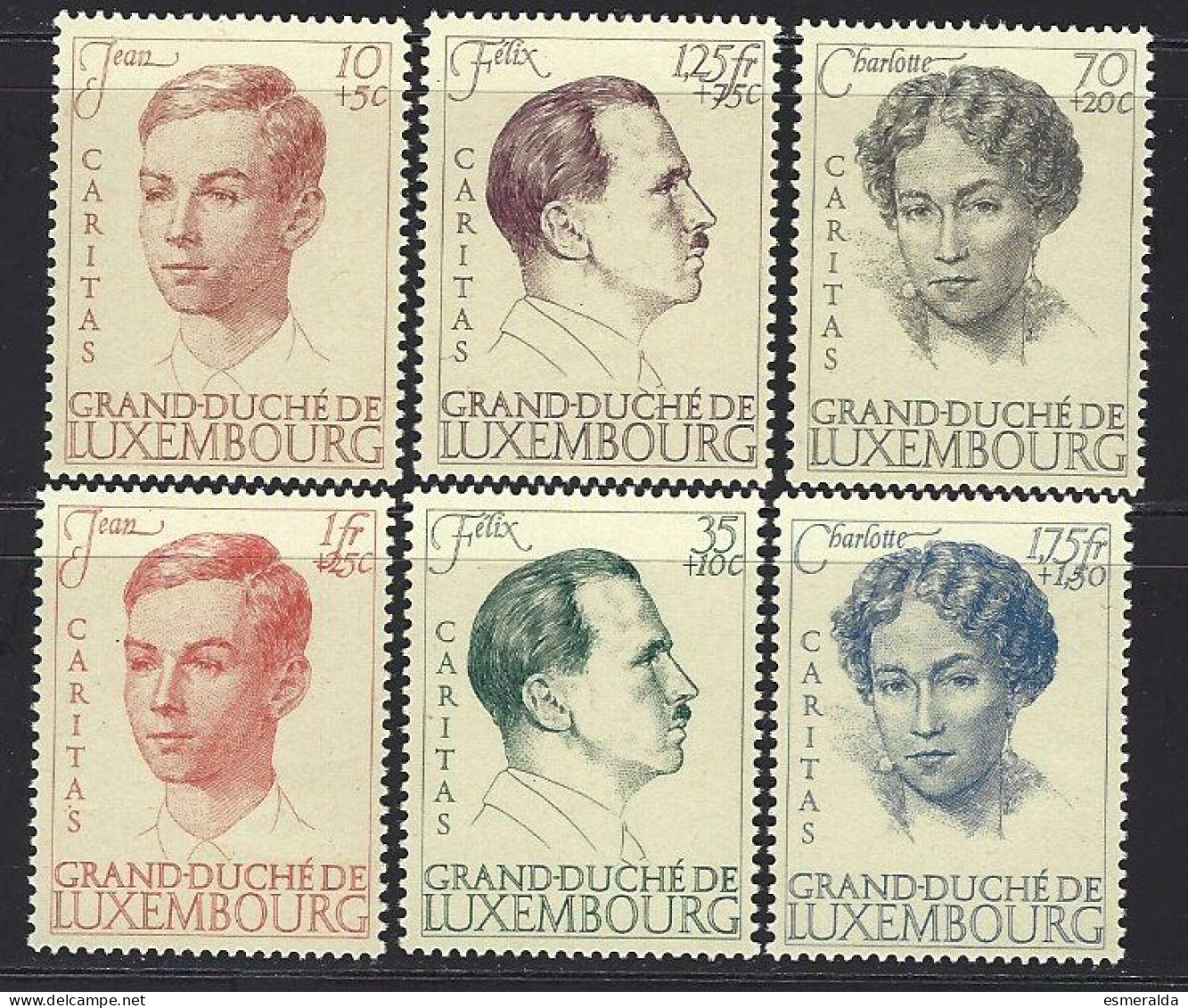 Luxembourg Yv 324/29,20e Anniversaire Du Règne De La Grande-duchesse Charlotte **/mnh - Unused Stamps