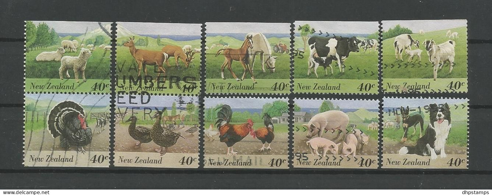 New Zealand 1995 Farm Animals Y.T. 1385/1394 (0) - Used Stamps