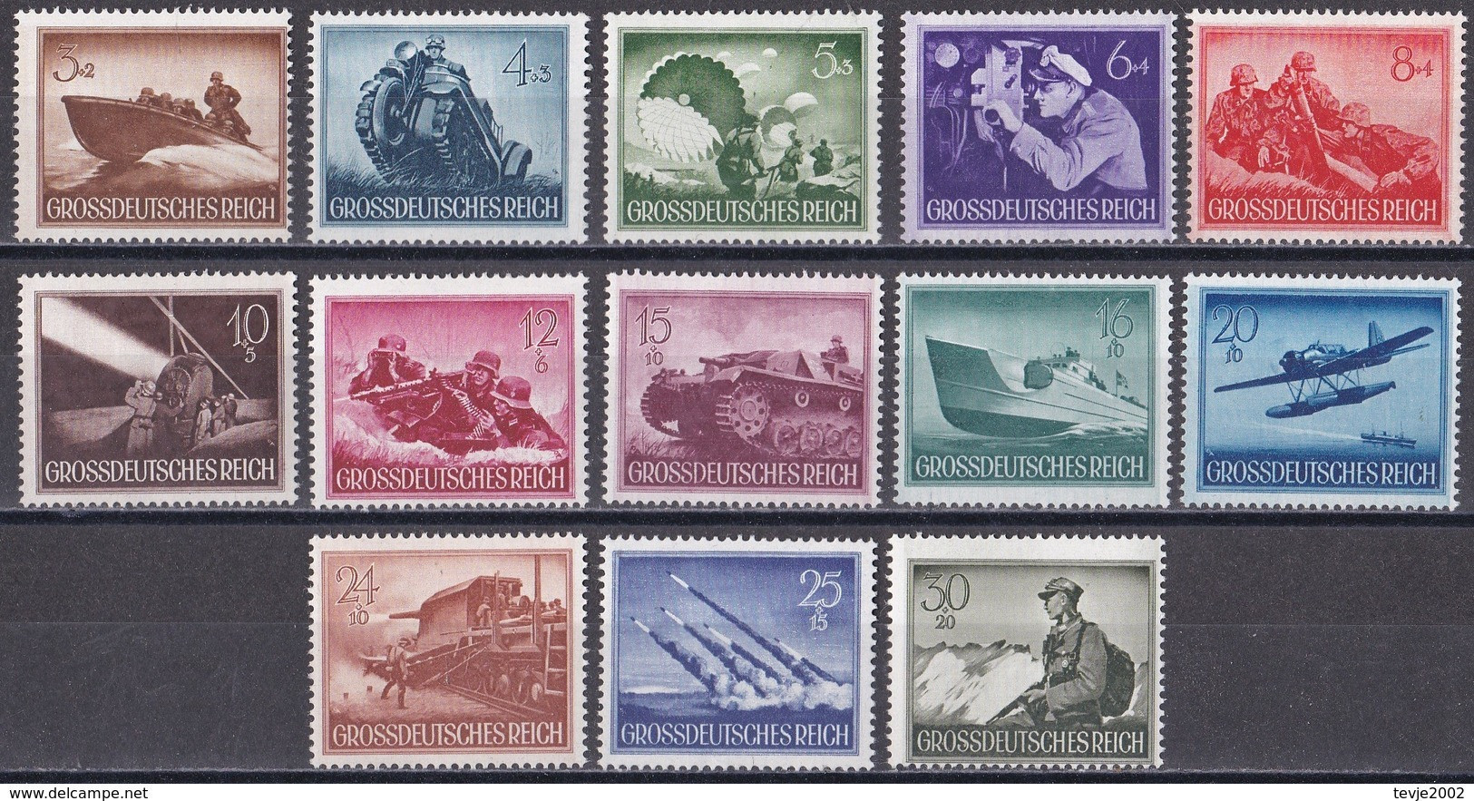 Deutsches Reich 1944 - Mi.Nr. 873 - 885 - Postfrisch MNH - Ungebraucht