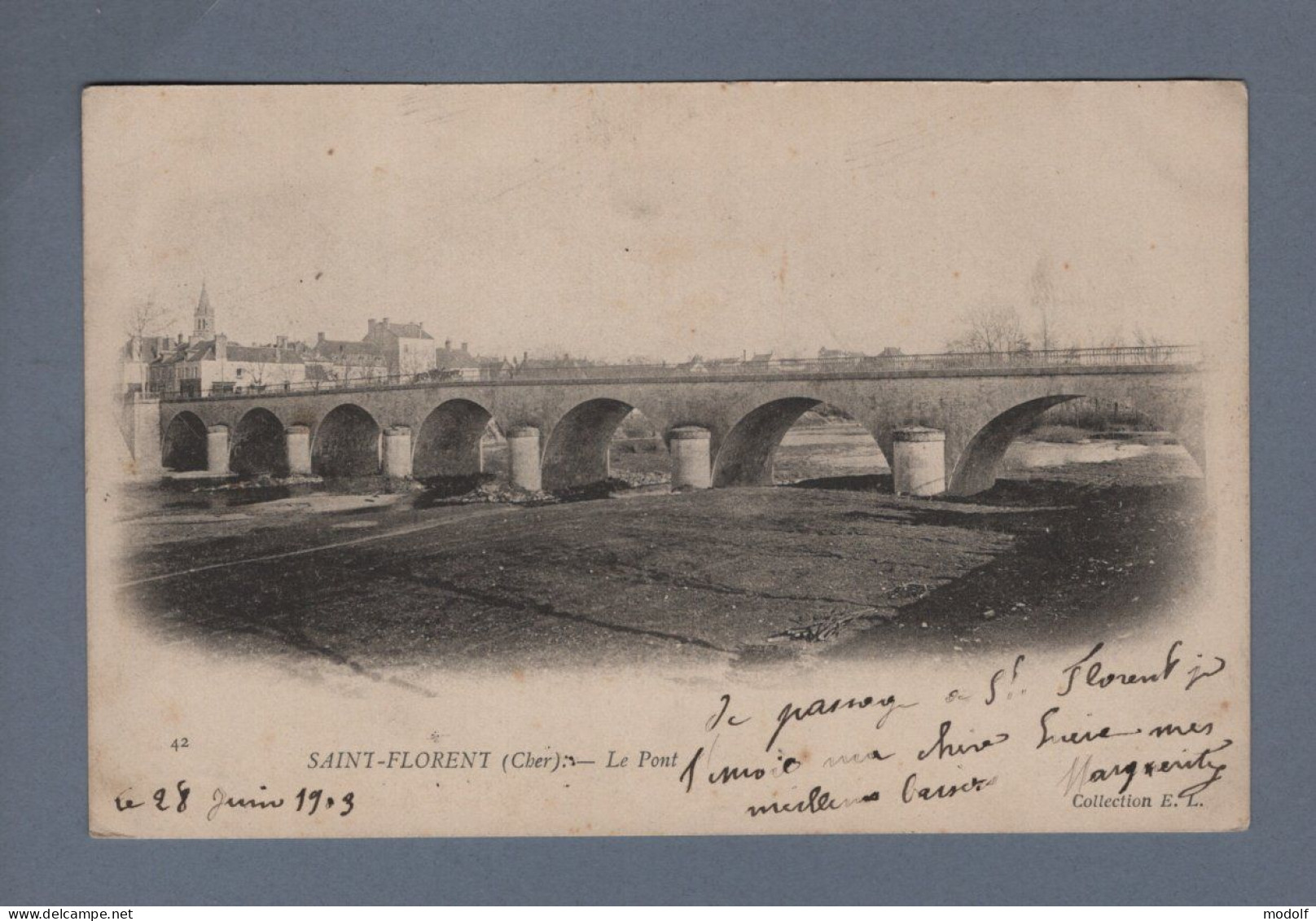 CPA - 18 - Saint-Florent - Le Pont - Précurseur - Circulée En 1903 - Saint-Florent-sur-Cher