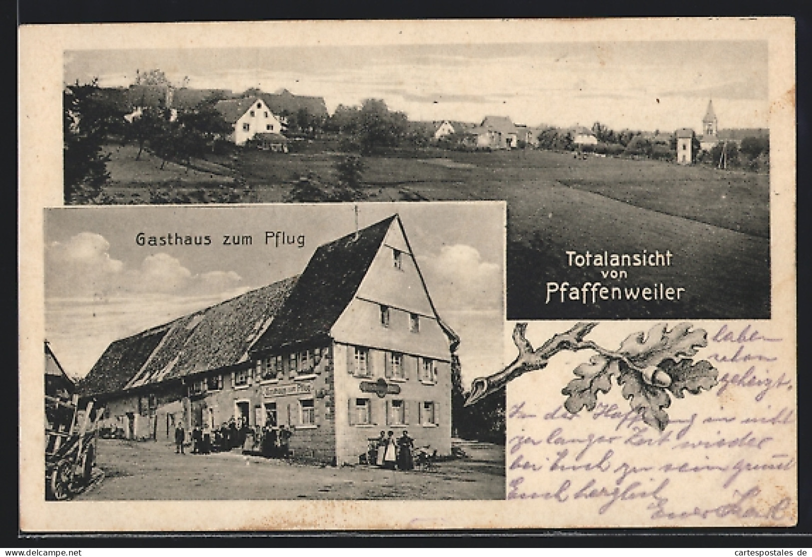 AK Pfaffenweiler / Villingen, Gasthaus Zum Pflug, Totalansicht  - Autres & Non Classés