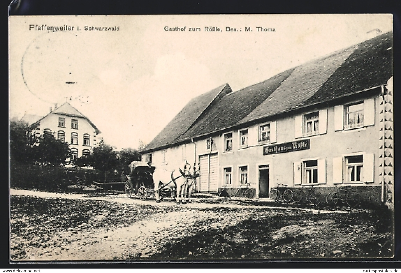 AK Pfaffenweiler I. Schwarzwald, Gasthof Zum Rössle, Bes. M. Thoma  - Autres & Non Classés