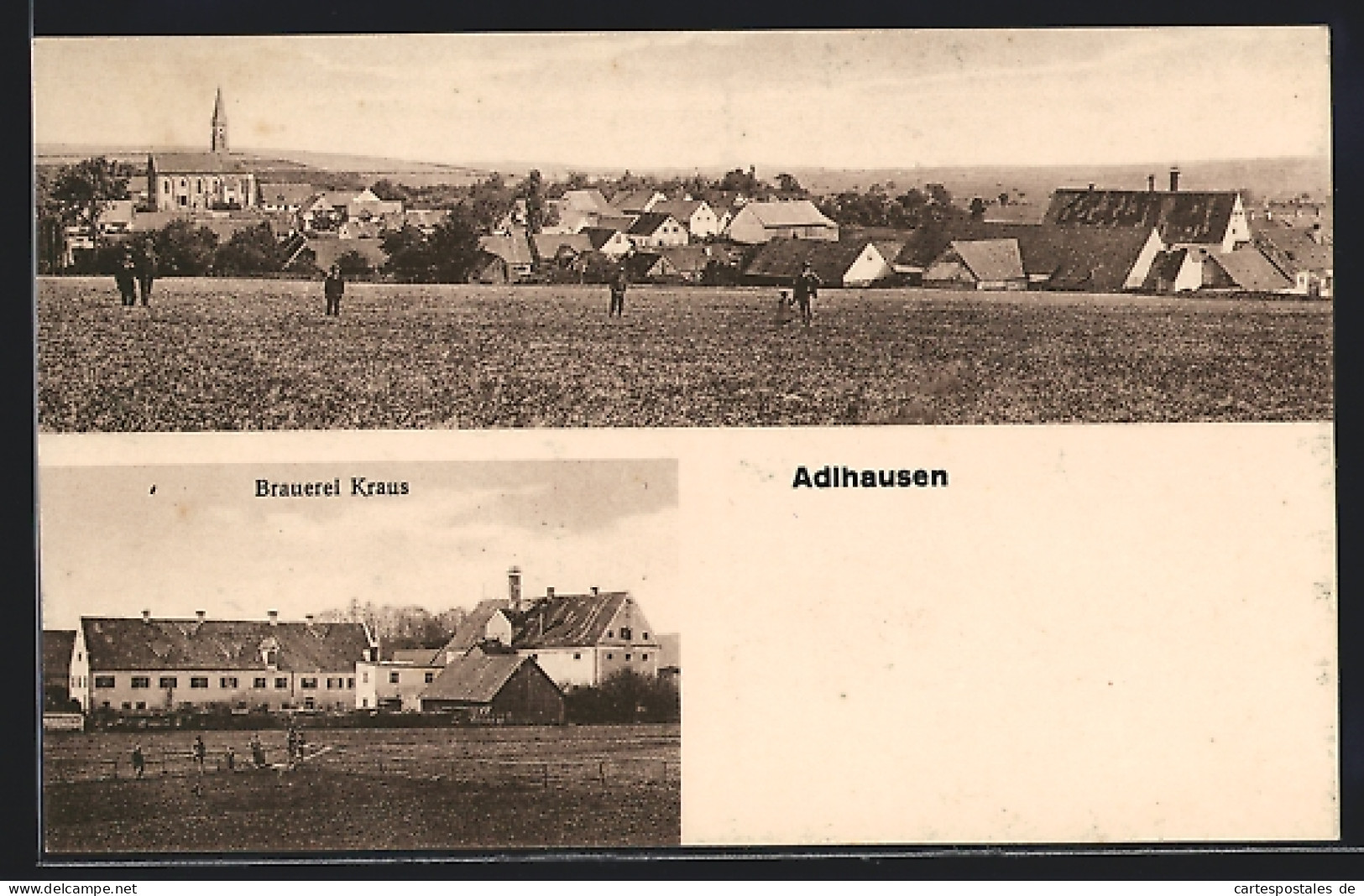 AK Adlhausen, Brauerei Kraus, Ortsansicht Vom Ortsrand, Leute  - Other & Unclassified