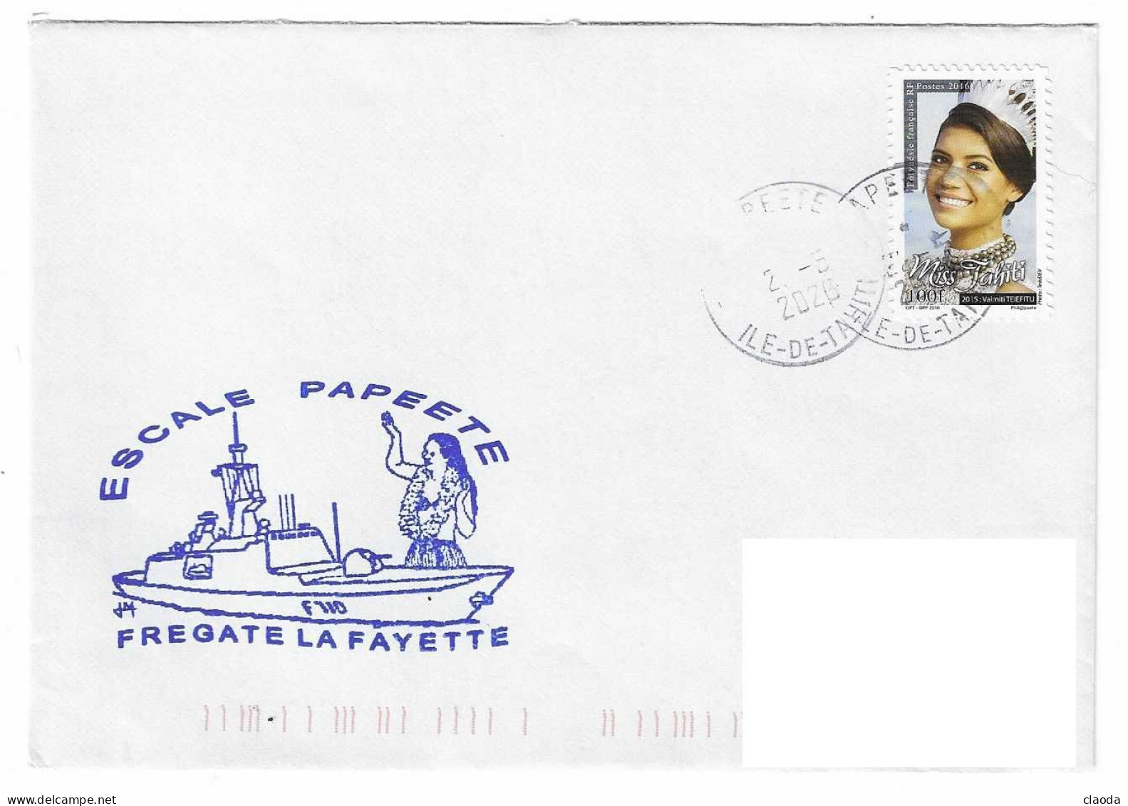 13 GJDA - GROUPE JEANNE D'ARC -  FLF LA FAYETTE - MISSION JEANNE D'ARC 2023 - ESCALE DE PAPEETE  (TP LOCAL - MISS TAHITI - Correo Naval